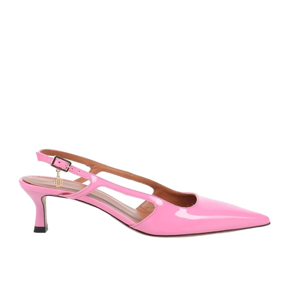 Maje Pink Rose Patent Slingback Kitten Heels Size 36